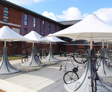 Cyclepod -  recycled plastic space-saving, secure cycle storage for 8 bikes