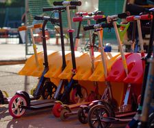 Scooterpod - recycled plastic scooter storage for schools and nurseries