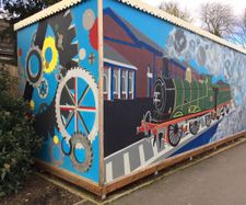 Clear anti-graffiti coating protects Ashford Train mural
