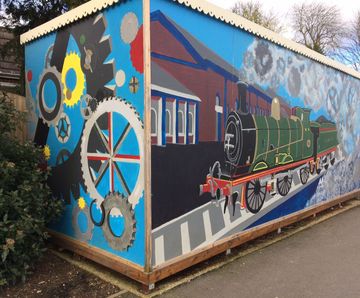 Clear anti-graffiti coating protects Ashford Train mural