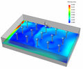 Reservoir flow optimisation service using CFD modelling