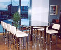 Black glass bar table