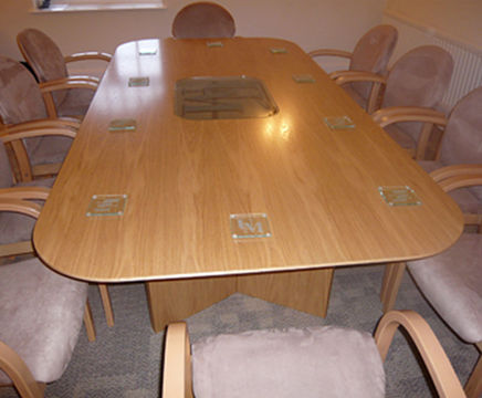 Mayfair table with glass insert