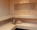 Asia - modern sauna featuring aspen timber and glass