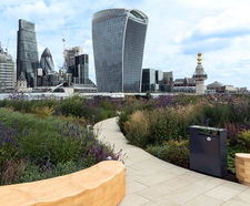 Pedestal system for contrasting surfaces of roof garden 