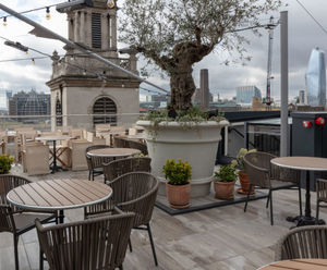 Pedestal supports for hotel's balconies and roof terrace