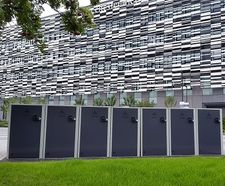 Lockers provide secure cycle parking at university