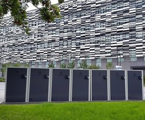 Lockers provide secure cycle parking at university