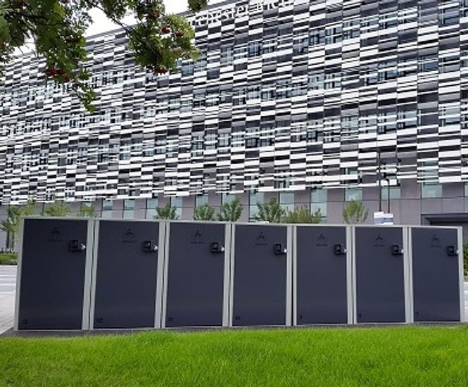Lockers provide secure cycle parking at university