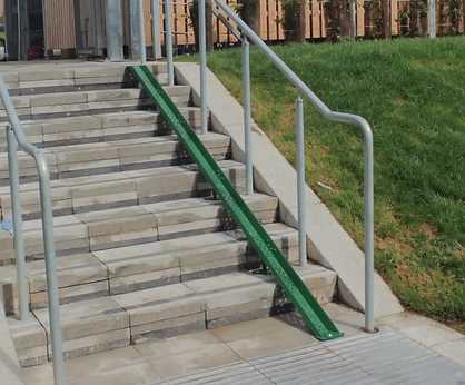 Cycle wheeling ramps for stairways