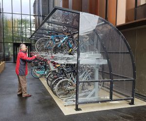 2-tier cycle racks and shelters for Oxford University