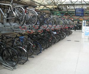 Space-saving 2-tier cycle racks - Network Rail stations