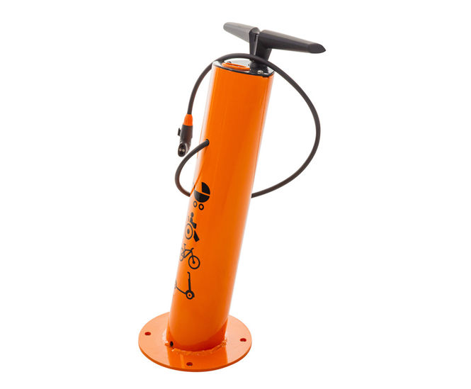 Bike Pump Station - steel tyre inflator for outdoor spaces