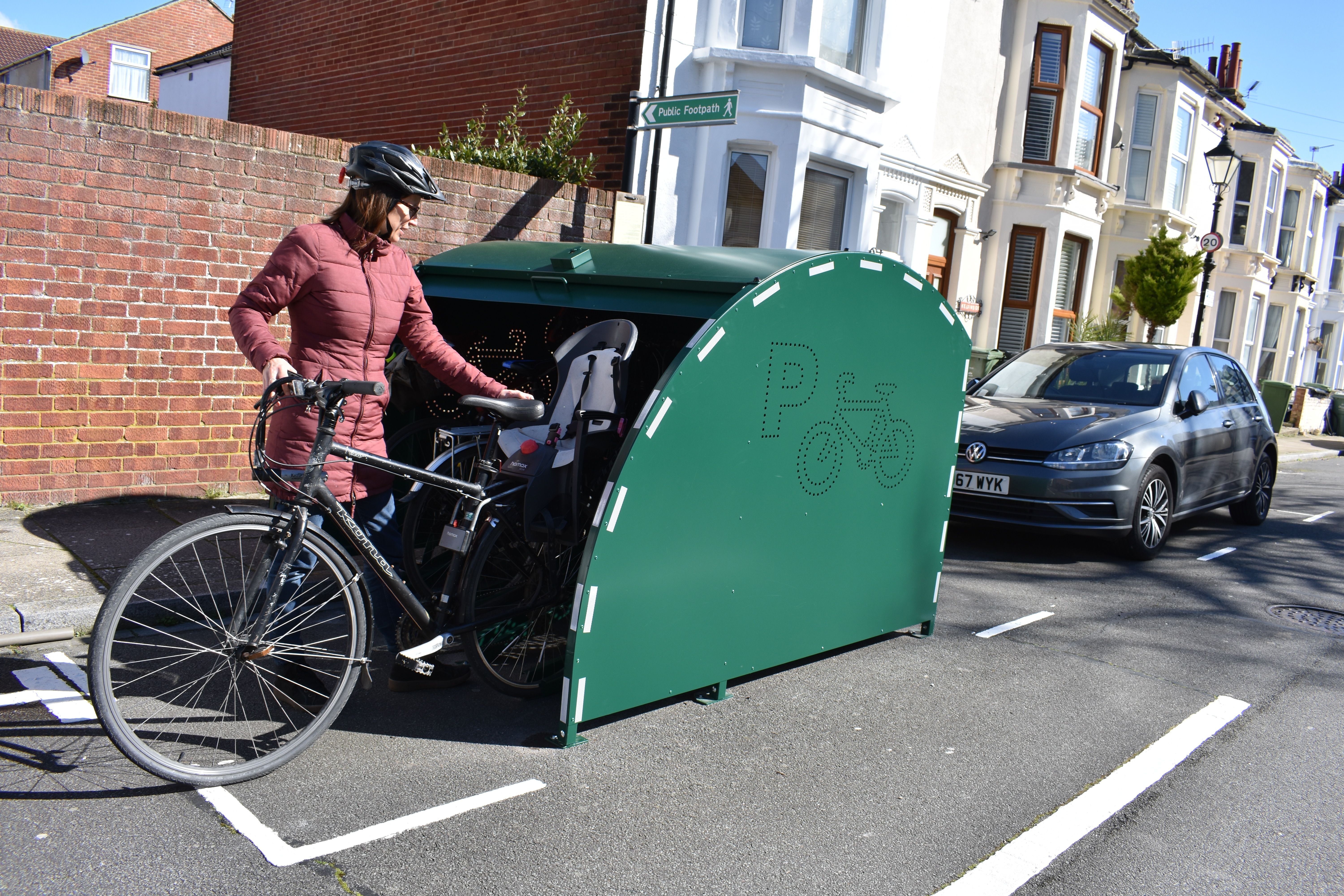 Covered bike online storage