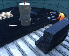 Media support tiles for shallow bed applications