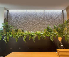 Large interior AquaVeil® water wall for commercial project