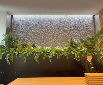 Large interior AquaVeil® water wall for commercial project