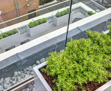 Bespoke steel planters for investment company terrace