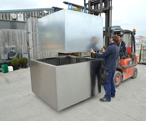 Bespoke stainless steel tree planters – Havering