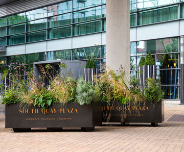 Bespoke planters, South Quay Plaza development