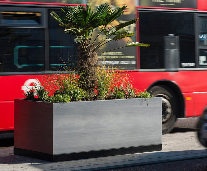Bespoke stainless steel planters, Ealing Council