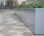 Bespoke powder-coated steel planters for transport hub 7
