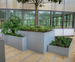 Interior bespoke steel planters for office refurbishment