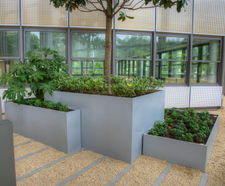 Interior bespoke steel planters for office refurbishment