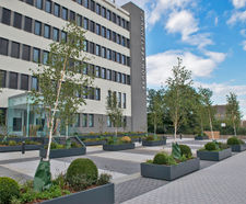 Bespoke steel planters - Channelsea House, Stratford