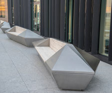 Bespoke steel planters with seating