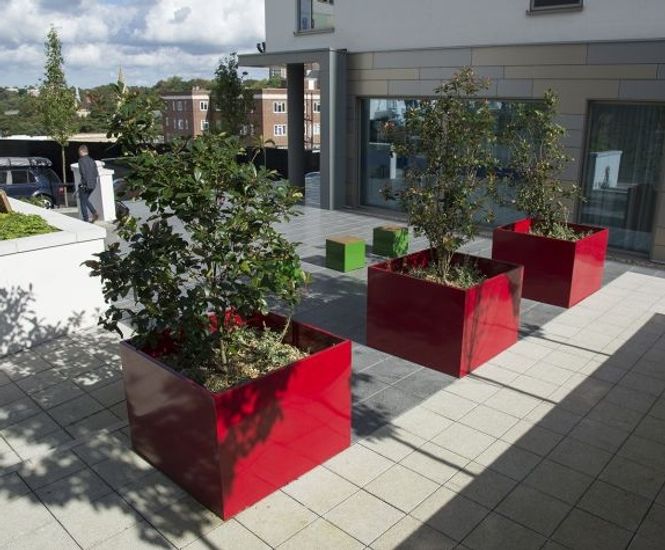 Bespoke steel planters - Hampton by Hilton, Bournemouth