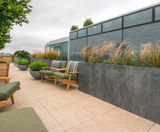 Bespoke zinc planters for London office roof garden - on this page