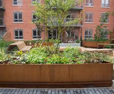 Corten steel planters for residential development, York