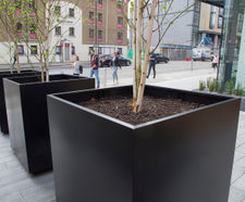 Bespoke steel planters, Edinburgh's largest office block