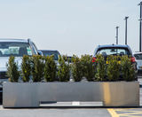 Bespoke movable steel planters for new car dealership - on this page