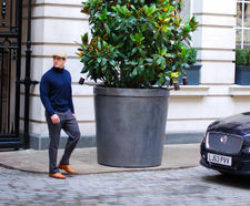 Bespoke steel planters clad in lead