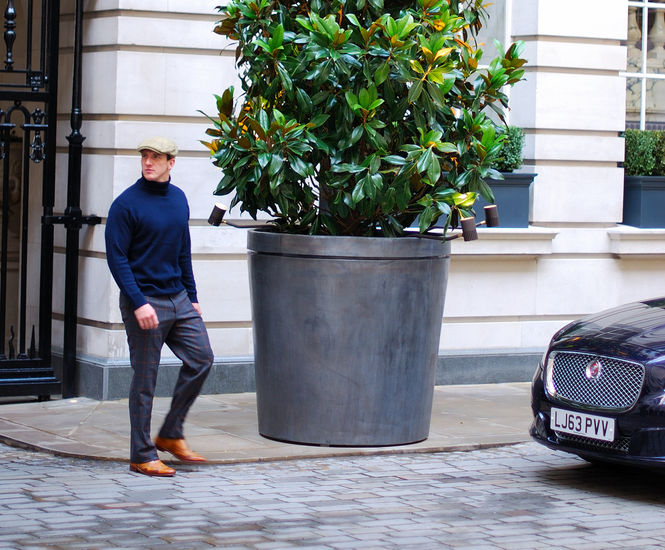 Bespoke steel planters clad in lead