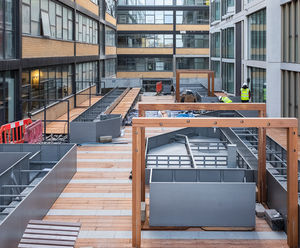 Supersized, complex steel planters for apartment gardens