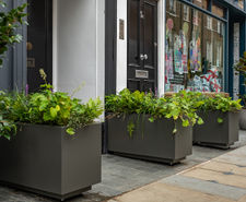 Aluminium large street planters - Motcomb St, London