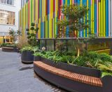 Planters with seating for Art Deco building refurb - on this page