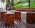 Bespoke curved timber seating for courtyard garden 2