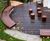 Bespoke curved timber seating for courtyard garden 7
