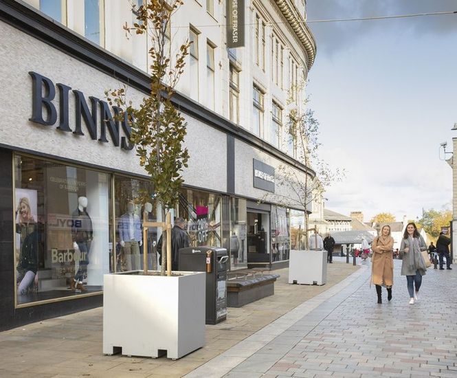 Bespoke steel tree planters for public realm improvement