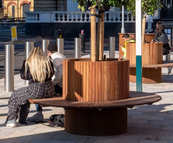 Bespoke planters with seating - Watford Junction Station