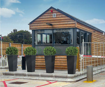 PAS 68 bollard planters for manufacturing site entrance