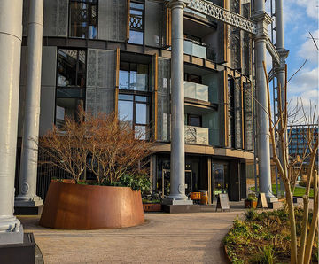 Corten steel planters for iconic London development