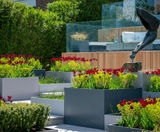 Bespoke metal planters for extensive multi-level garden - on this page