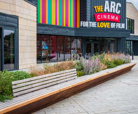 Corten steel and timber planter/benches - Daventry