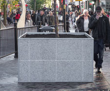 Bespoke steel planters clad in granite or ceramic