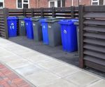 Recycled plastic bin bays for council housing estate